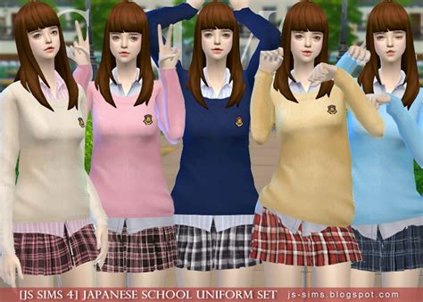 Js Sims 4 Japanese School Uniform Set