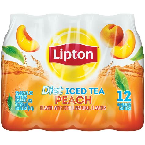Lipton Diet Peach Iced Tea 169 Fl Oz 12 Count