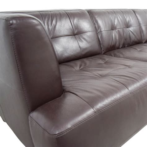 85 Off Macys Macys Brown Tufted Leather Couch Sofas