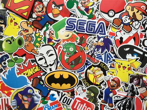 Lot Of 20 Geek Stickers Video Games Logos Characters Etsy