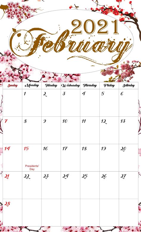 February 2021 Calendar Printable Template Calendar Design