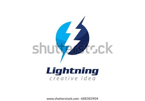 Creative Thunder Concept Logo Design Template Stock Vector Royalty