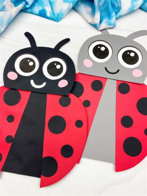 Ladybug Paper Bag Puppet Craft Free Template Story Simple Everyday Mom