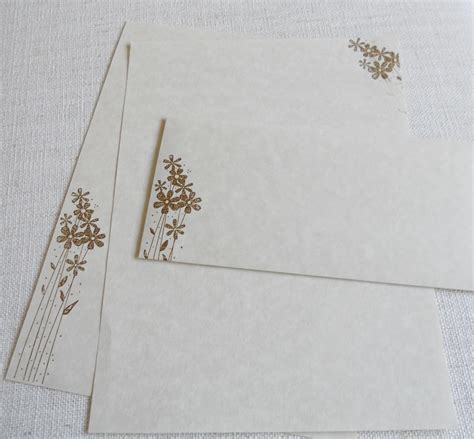 Large Parchment Paper Stationery Set Writing Paper Hand Cut Etsy