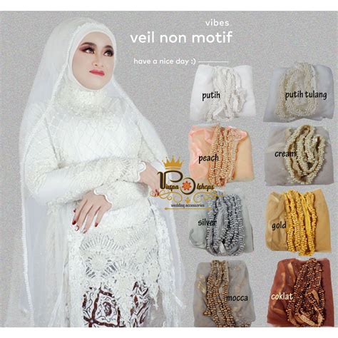 Jual VEIL MUTIARA NONMOTIFPREMIUM TILE SILK VEIL PENGANTIN SLAYER