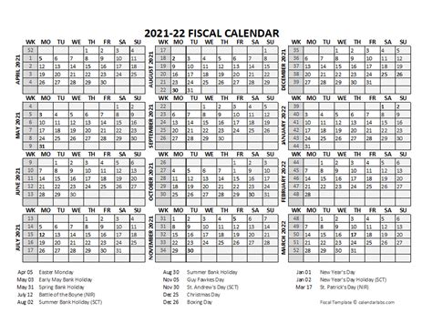 2021 Fiscal Calendar Template Starts At April Free Printable Templates