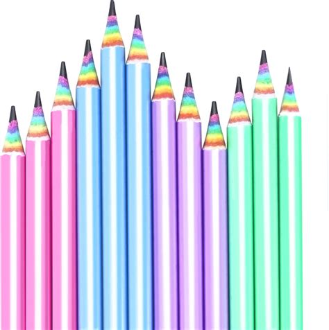 12 Pack Cool Pencils For Kids Rainbow Pencils 2 Hb Pencils For School