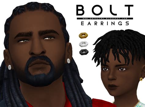 Bolt Earrings And Studded Studs By Onyx Sims Sims 4 Sims Sims 4 Cc