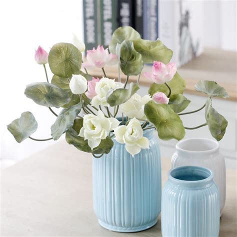 Maybe you would like to learn more about one of these? Silica Gel Water Lily Flower Bouquet Artificial Lotus Silk ...