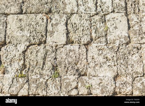 Antique Natural Stonewall Background Of Ancient Brick Wall Texture Of