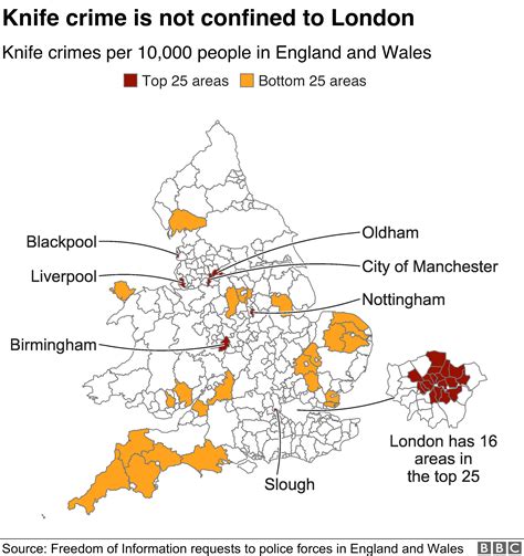 The Places Knife Crime Is Rising Fastest Bbc News
