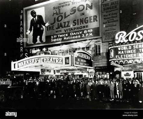 premiere for the first feature length synchronised sound film the jazz singer [us 1927] at the