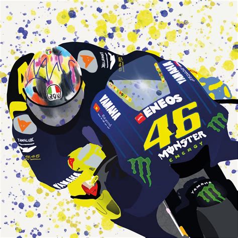 Valentino Rossi Print Motogp Poster Rossi Print Rossi 46 Abstract