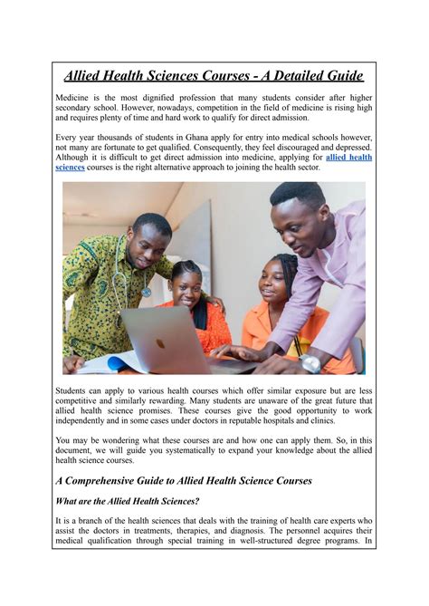 Allied Health Sciences Courses A Detailed Guide By Klintaps College