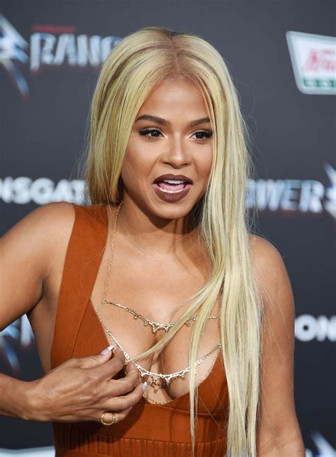 Christina Milian Nip Slip And Deep Cleavage At Power Rangers Premiere