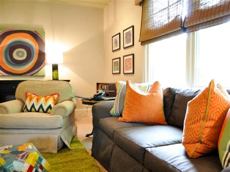 Contemporary Living Room With Retro Color Scheme Hgtv