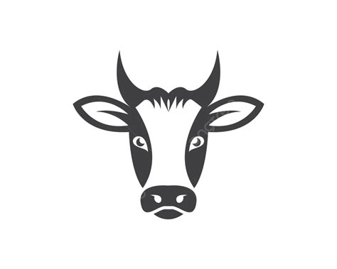 Cow Logo Vector Illustration Templat Head Bovine Blue Vector Head
