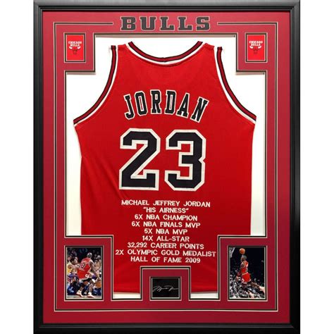 Michael Jordan X Custom Framed Stat Jersey Pristine Auction