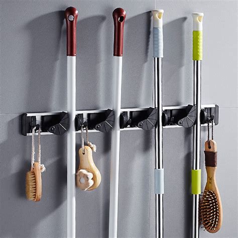 20 Mop Broom Holder Heavy Duty Hook Wall Hanger For Lanudry Kitchen