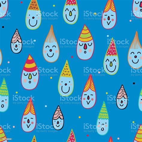 Cute Rain Stock Illustration Download Image Now Abstract Anthropomorphic Face Backgrounds