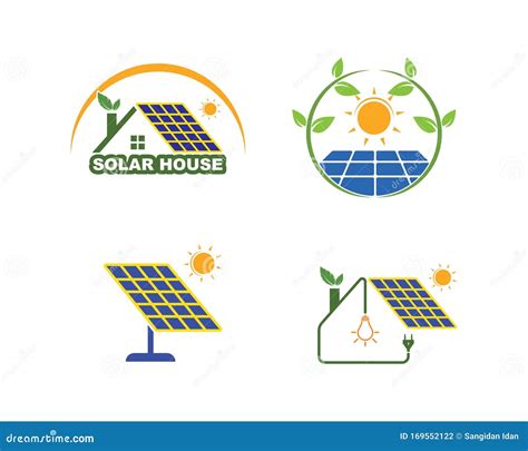 Solar Panel Logo Vector Icon Of Natural Energy Stock Vector