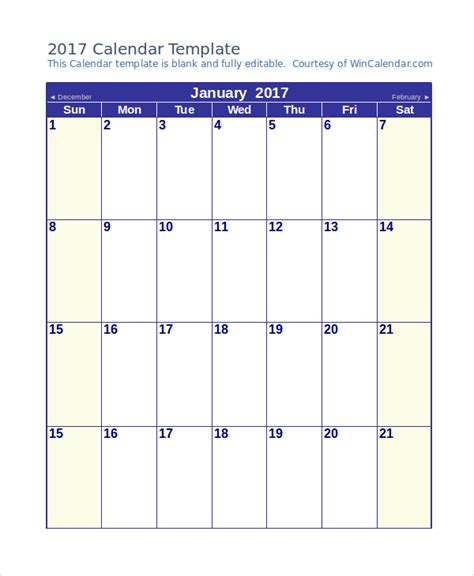 Winword Printable Calendars