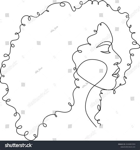 Line Art Woman Face Drawing Black Stock Vector Royalty Free