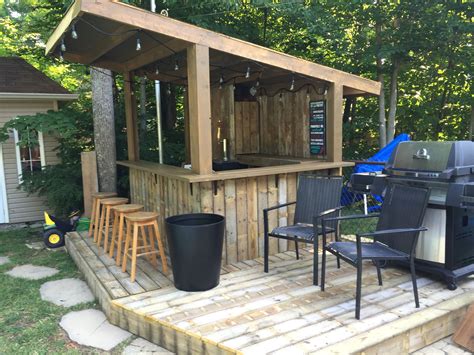 Tiki Bar Backyard Pool Bar Built With Old Patio Wood Tiki Bars