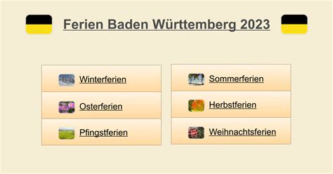 Ferien Baden Württemberg 2023