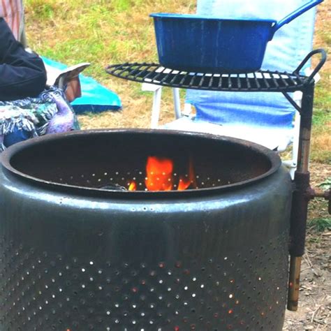 Get the instructions at house & fig. Barrel from an old washing machine as a fire pit. Weld on ...