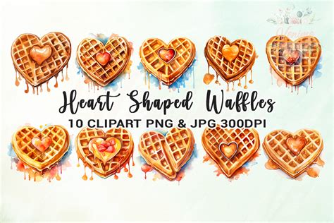 Heart Shaped Waffles Clipart Graphic By Venime · Creative Fabrica
