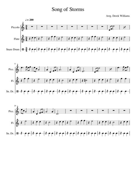 Have you found a song with a single typo mistake? Song of Storms Sheet music for Flute, Piccolo, Percussion | Download free in PDF or MIDI ...