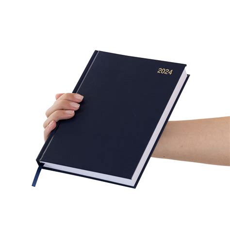 2024 A5 Page A Day Diary Navy Blue Design Evelay
