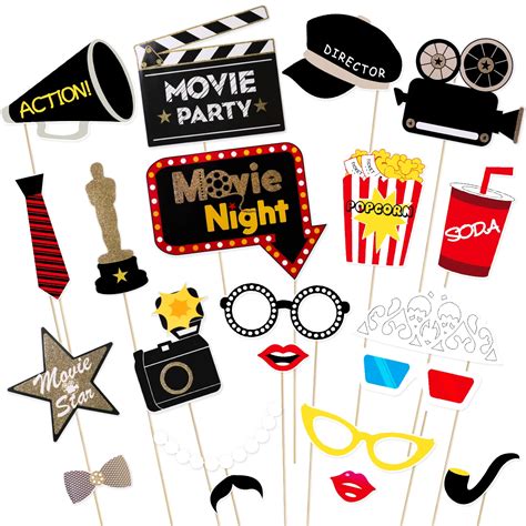 21pcs Movie Mustache Photo Booth Props Adorable Photo Signs Festive