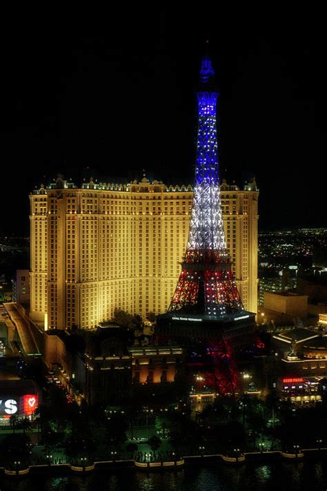 Las Vegas Architectural Lines Eiffel Tower Night Time Vertical 01