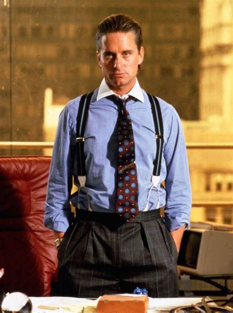 Michael Douglas Com Gordon Gekko Em Wall Street 1987 Geschäftsmode