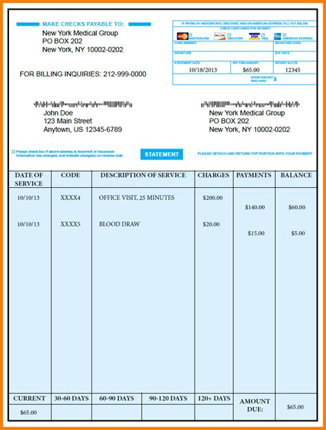 Printable Hospital Bill Receipt