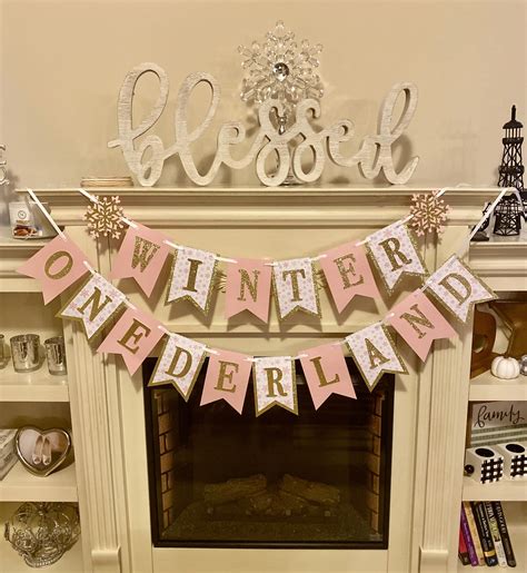 Winter Onederland Birthday Banner Snowflake Birthday Etsy Winter