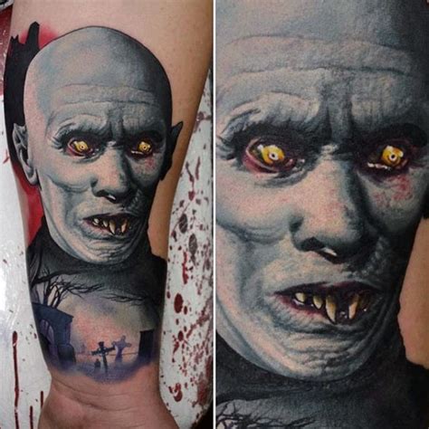 You can also use images like bleeding bite marks, a vampire skull or a fanged bat. 60 Vampire Tattoos For Men - Bite Into Cool Designs
