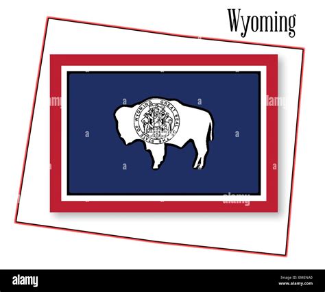 Wyoming State Map And Flag Stock Vector Image And Art Alamy