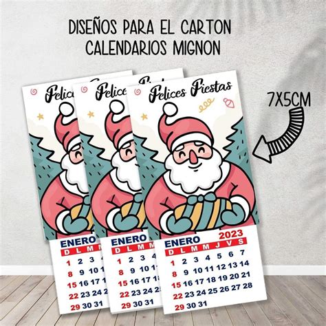 Kit Imprimible Cartones Calendarios Mignon Navidad