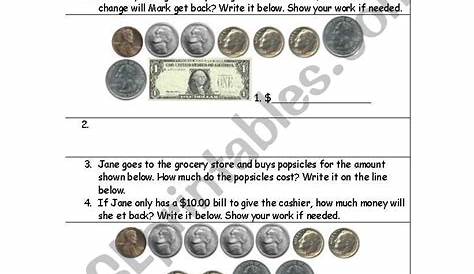 printable making change money worksheets 2 versions - making change