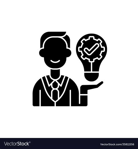 Ownership Focus Black Glyph Icon Royalty Free Vector Image