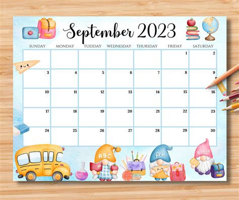 Editable September 2023 Calendar Back To School Planner With Etsy