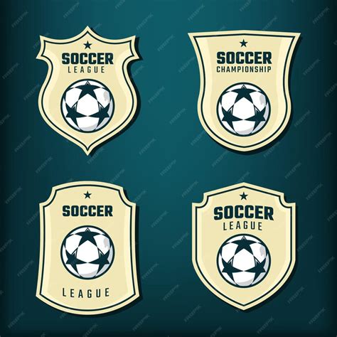 Premium Vector Set Of Amazing Football Badge Logo Design On A Dark