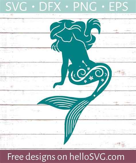 Mermaid Silhouette #3 SVG - Free SVG files | HelloSVG.com