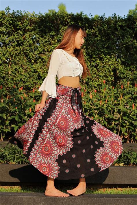 Bohemian Skirt Boho Skirt Womens Maxi Skirt Black Tribal Etsy In 2020