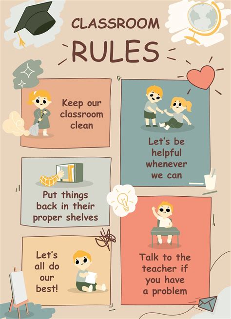 Clean Classroom Classroom Rules Class Rules Poster Docs Templates