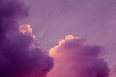 Magnificent Colorful Clouds In The Evening Sky Bright Pink Clouds In