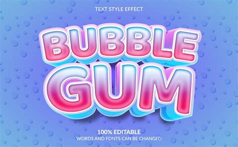 Premium Vector Bubble Gum Text Style Effect